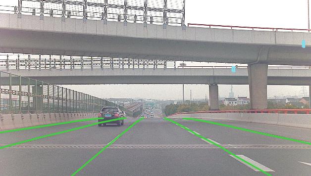 Semantic lane detection on a highway scene